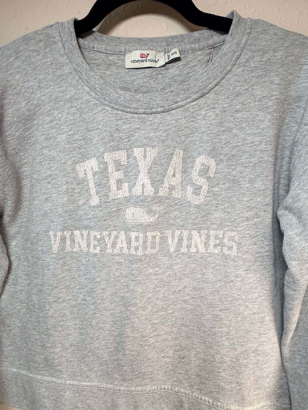 Vineyard Vines Texas Distressed Graphic Crewneck Sweatshirt Gray Preppy - Picture 4 of 9